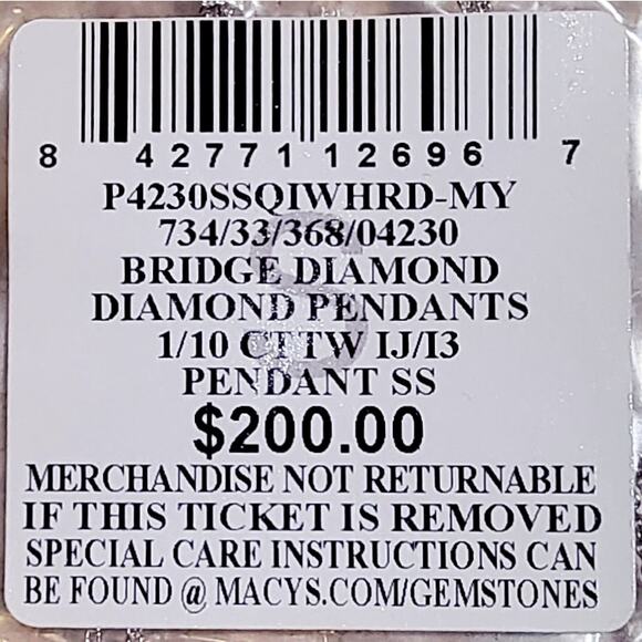 Diamond Cushion Cluster 18" Pendant Necklace (1/10 ct. t.w.) in Sterling Silver - Picture 5 of 5